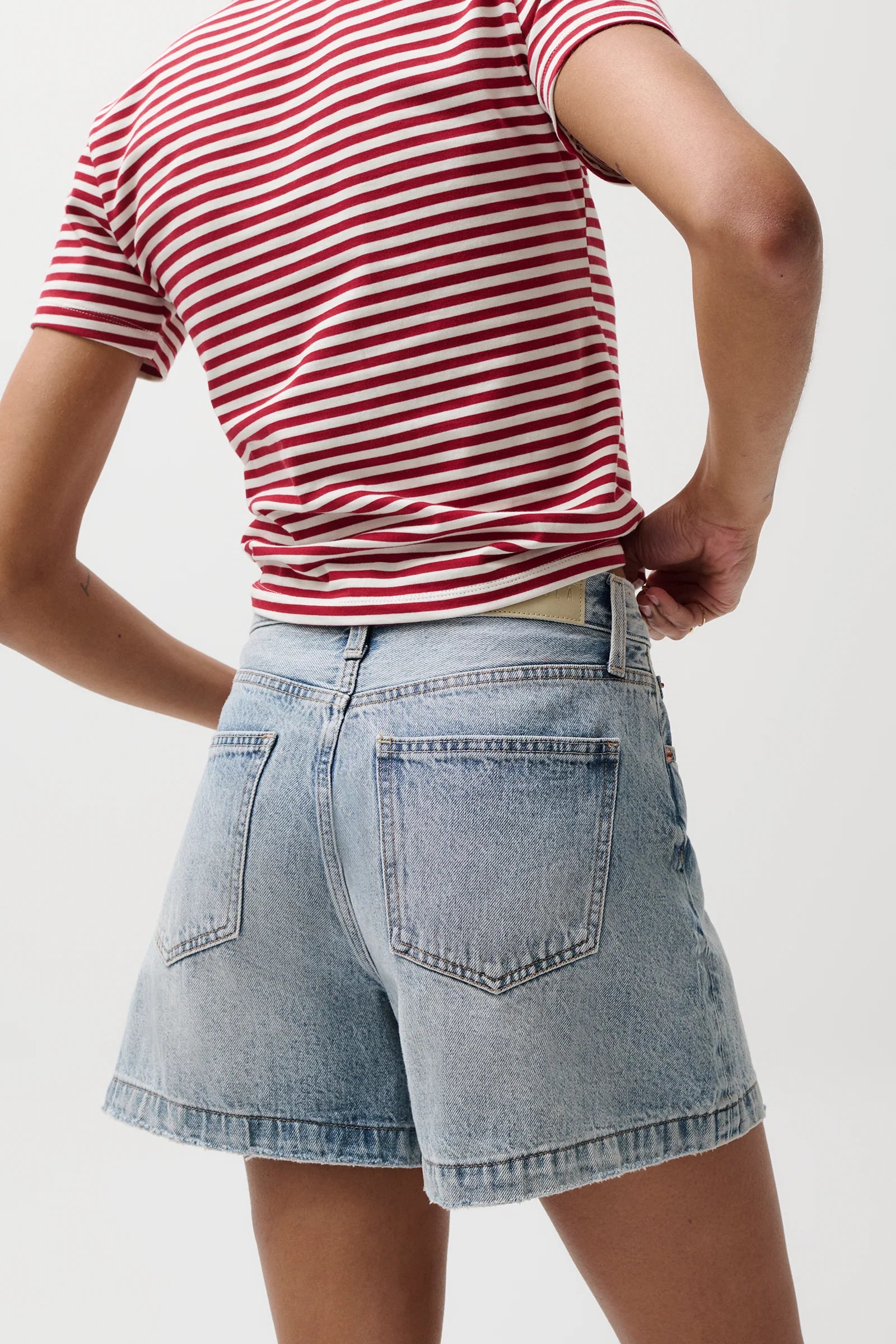 SAIGE HIGH RISE ALINE SHORT IN FRENCH RIVIERA