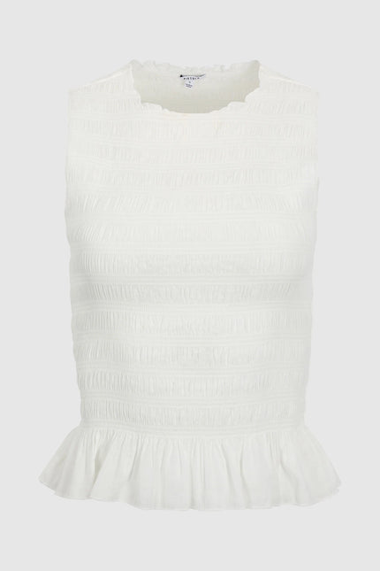 PHOEBE SMOCKED TANK IN LE BLANC
