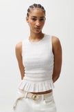 PHOEBE SMOCKED TANK IN LE BLANC