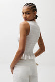PHOEBE SMOCKED TANK IN LE BLANC