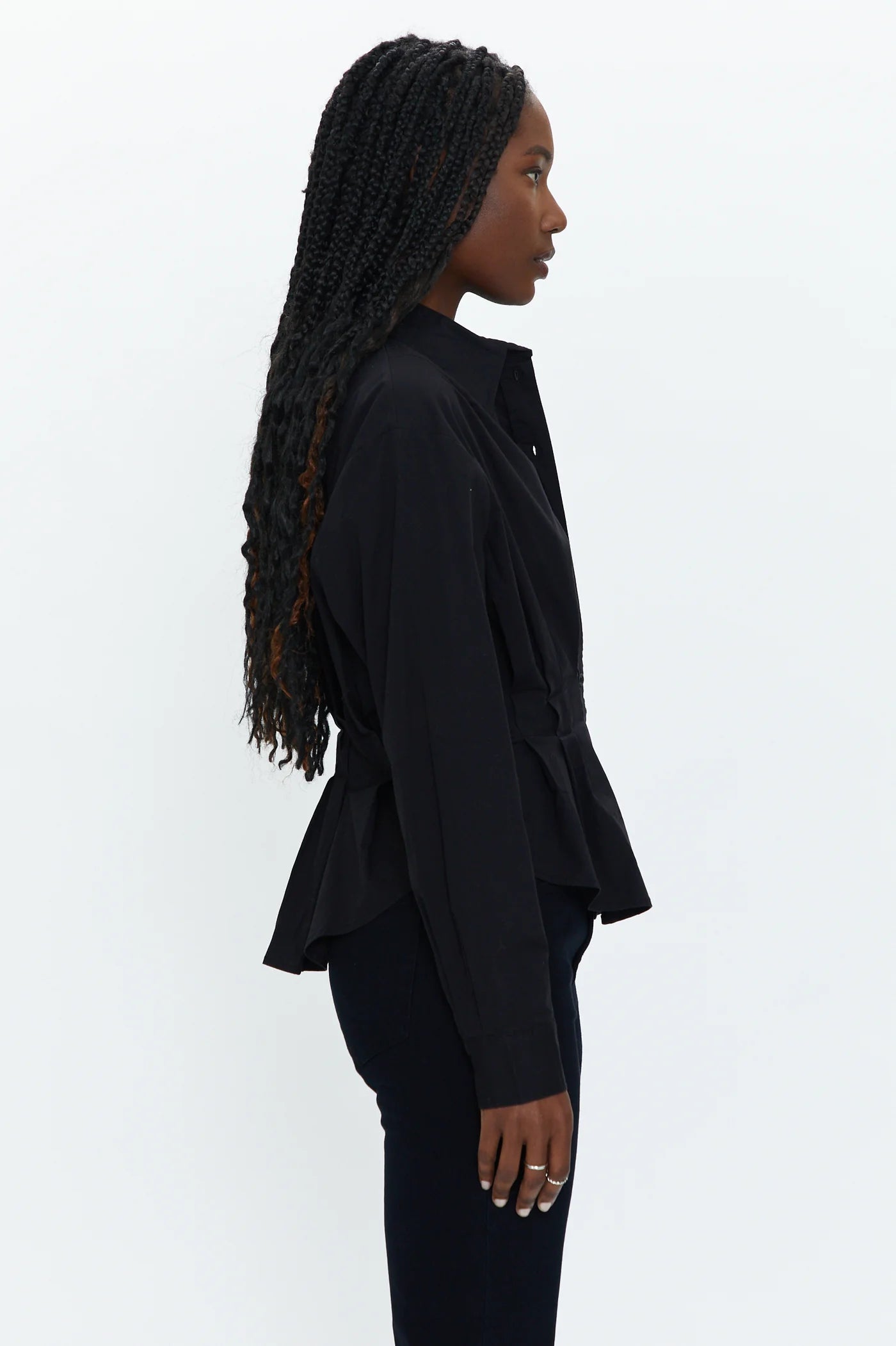 JULIE PLEATED BUTTON DOWN SHIRT