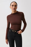 NATHALIA DRAPED MOCK NECK
