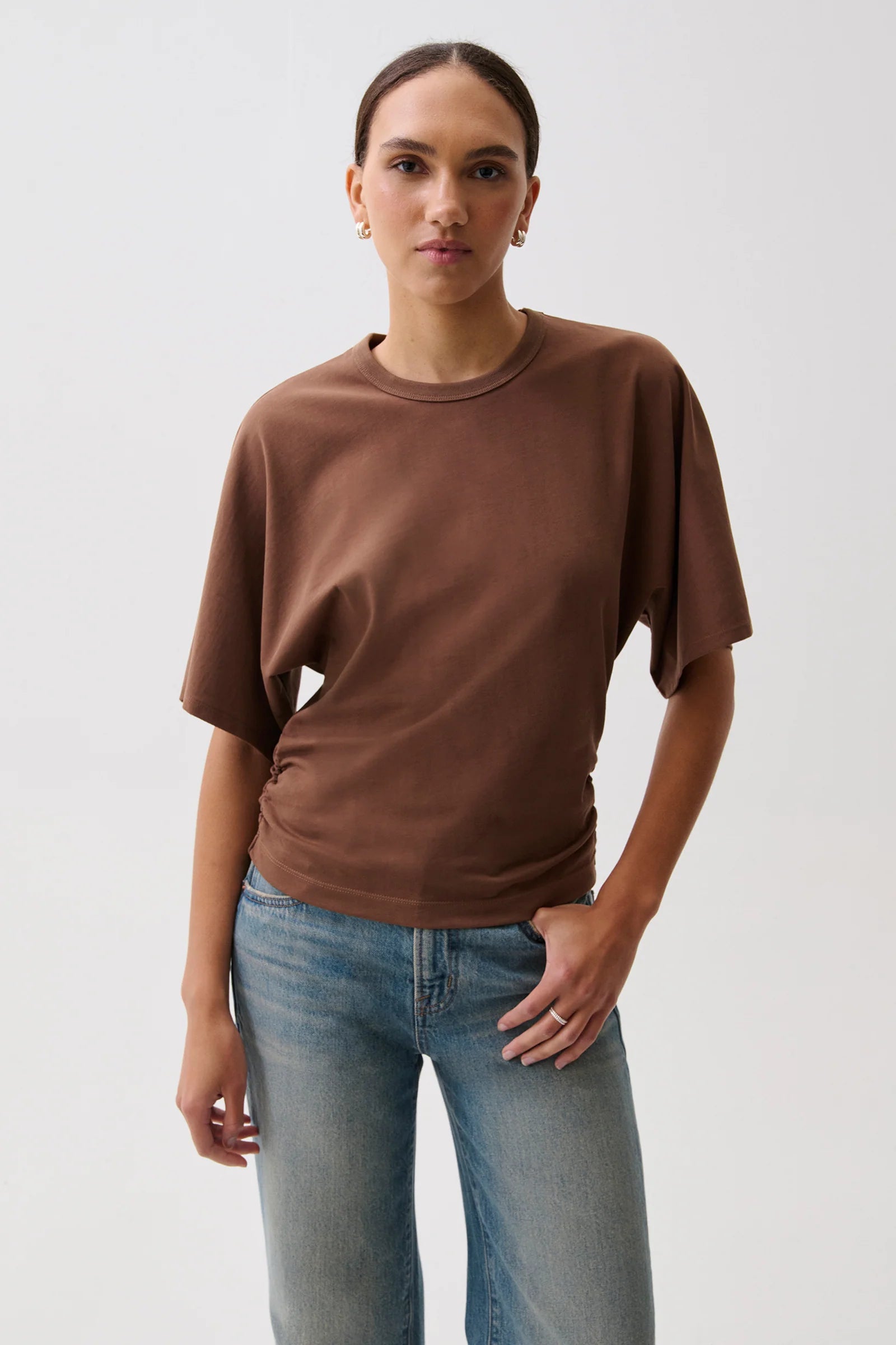 VERONICA KIMONO SLEEVE FITTED TEE IN LINDT