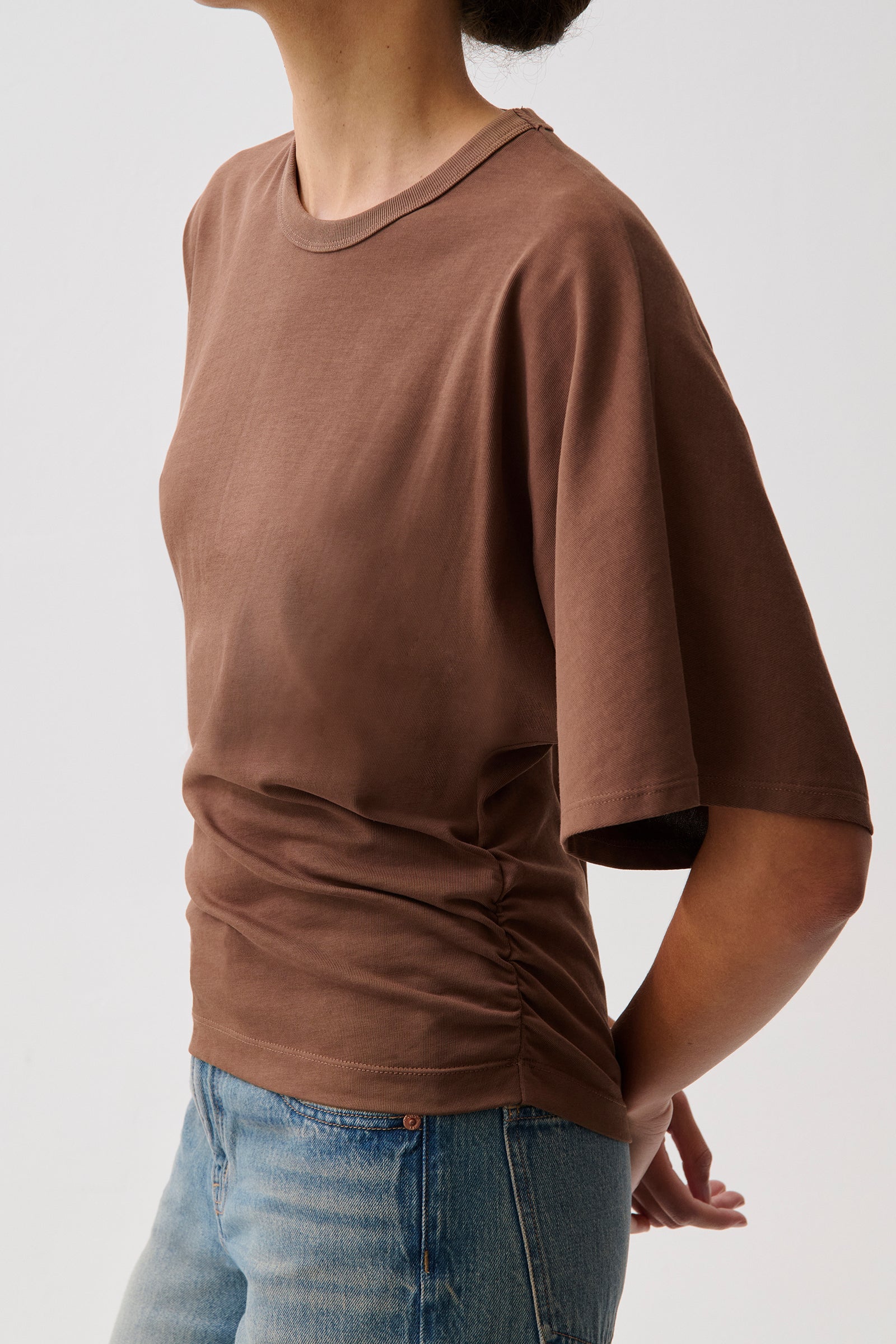 VERONICA KIMONO SLEEVE FITTED TEE IN LINDT