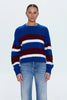 ADINA SWEATER IN AZURE CLARET STRIPE