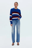 ADINA SWEATER IN AZURE CLARET STRIPE