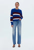 ADINA SWEATER IN AZURE CLARET STRIPE