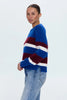 ADINA SWEATER IN AZURE CLARET STRIPE