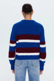 ADINA SWEATER IN AZURE CLARET STRIPE