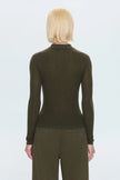 KOREY FITTED RIB CARDIGAN IN SEQUOIA
