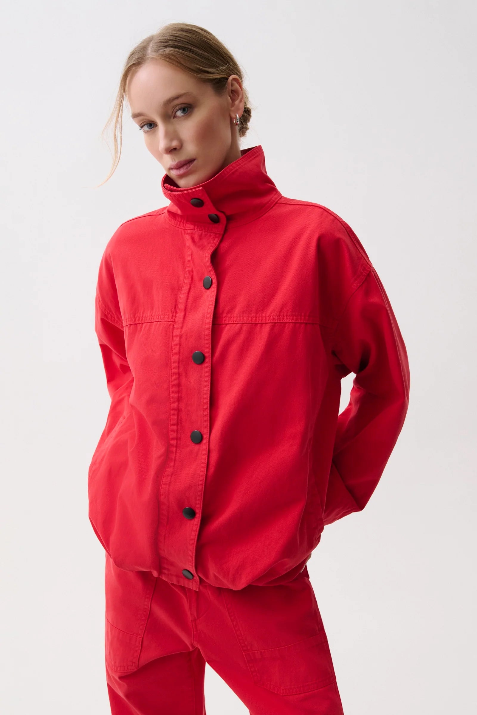 LIBERTY FUNNEL NECK JACKET IN NEGRONI