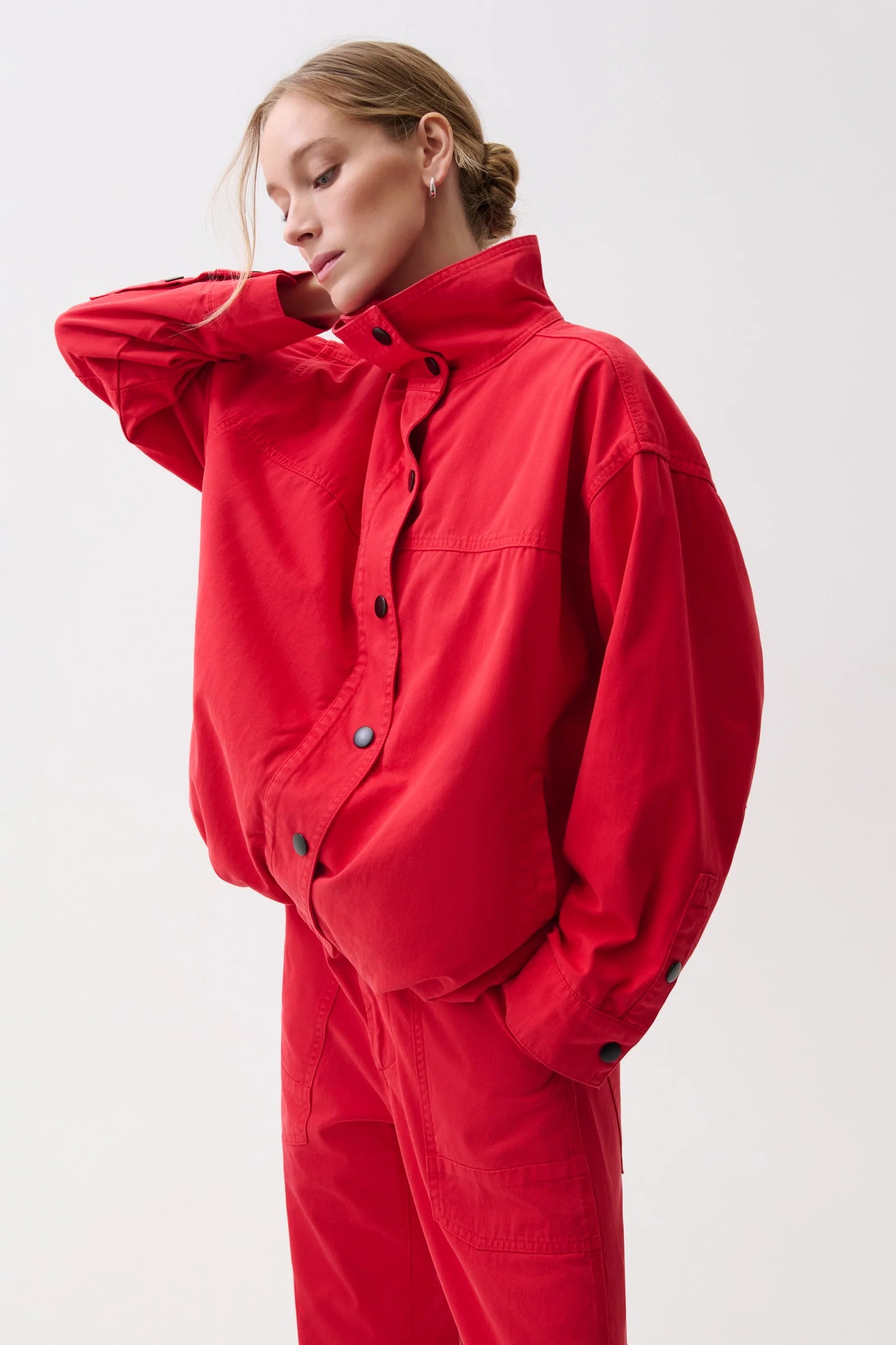 LIBERTY FUNNEL NECK JACKET IN NEGRONI