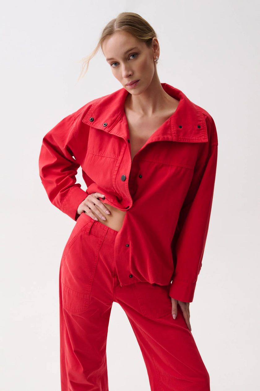 LIBERTY FUNNEL NECK JACKET IN NEGRONI