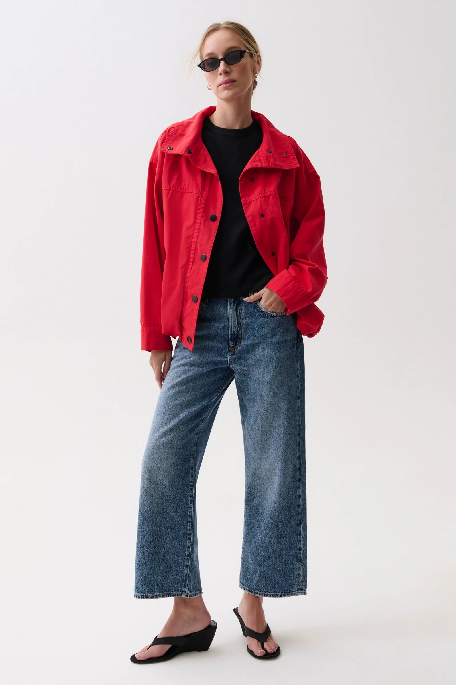 LIBERTY FUNNEL NECK JACKET IN NEGRONI