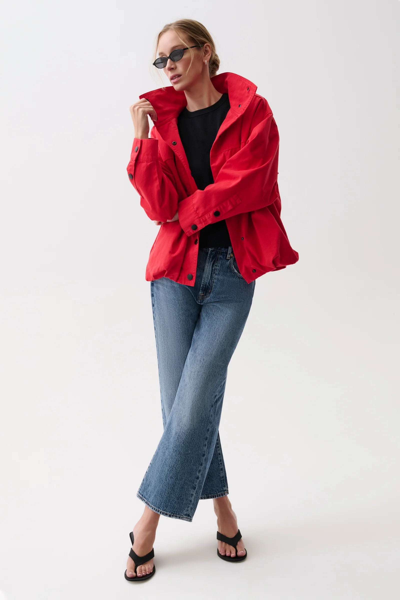 LIBERTY FUNNEL NECK JACKET IN NEGRONI