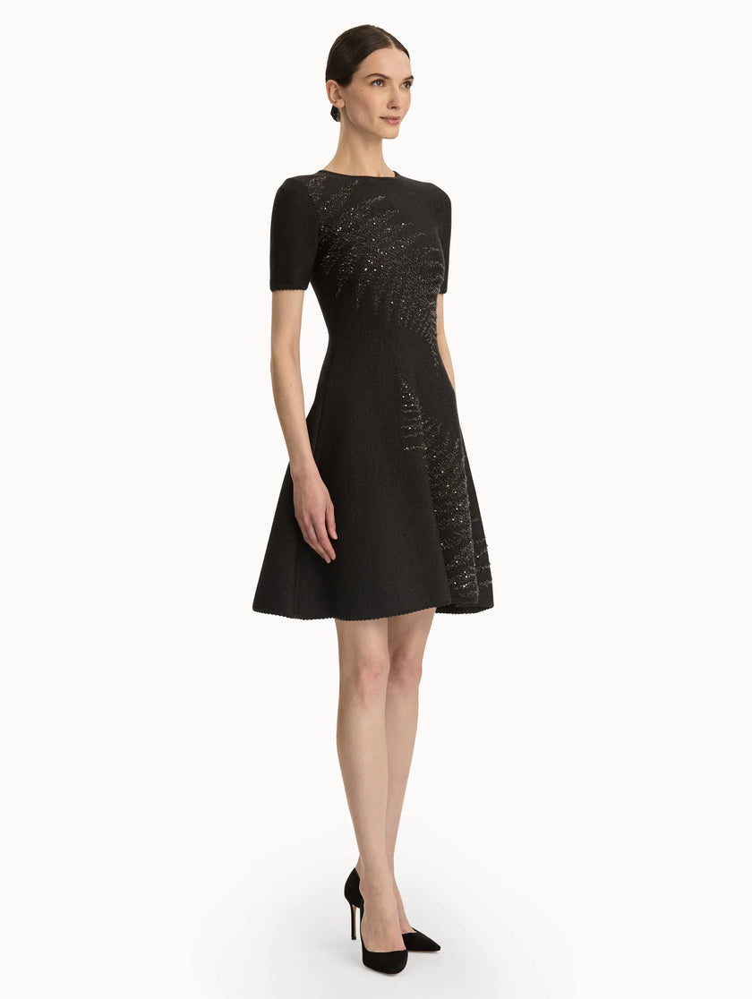 FERN EMBROIDERED KNIT DRESS