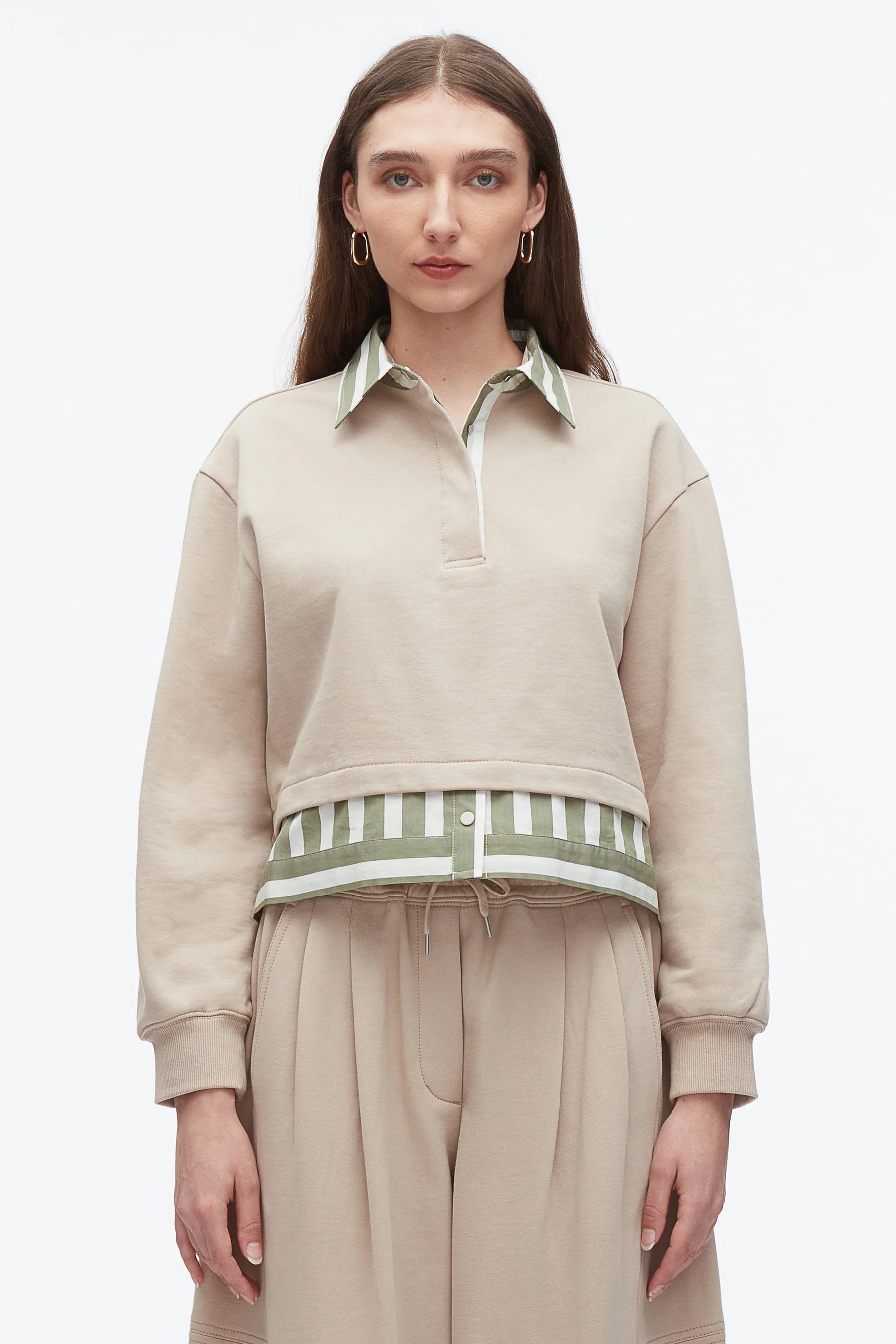 CROPPED POLO WITH STRIPE COMBO