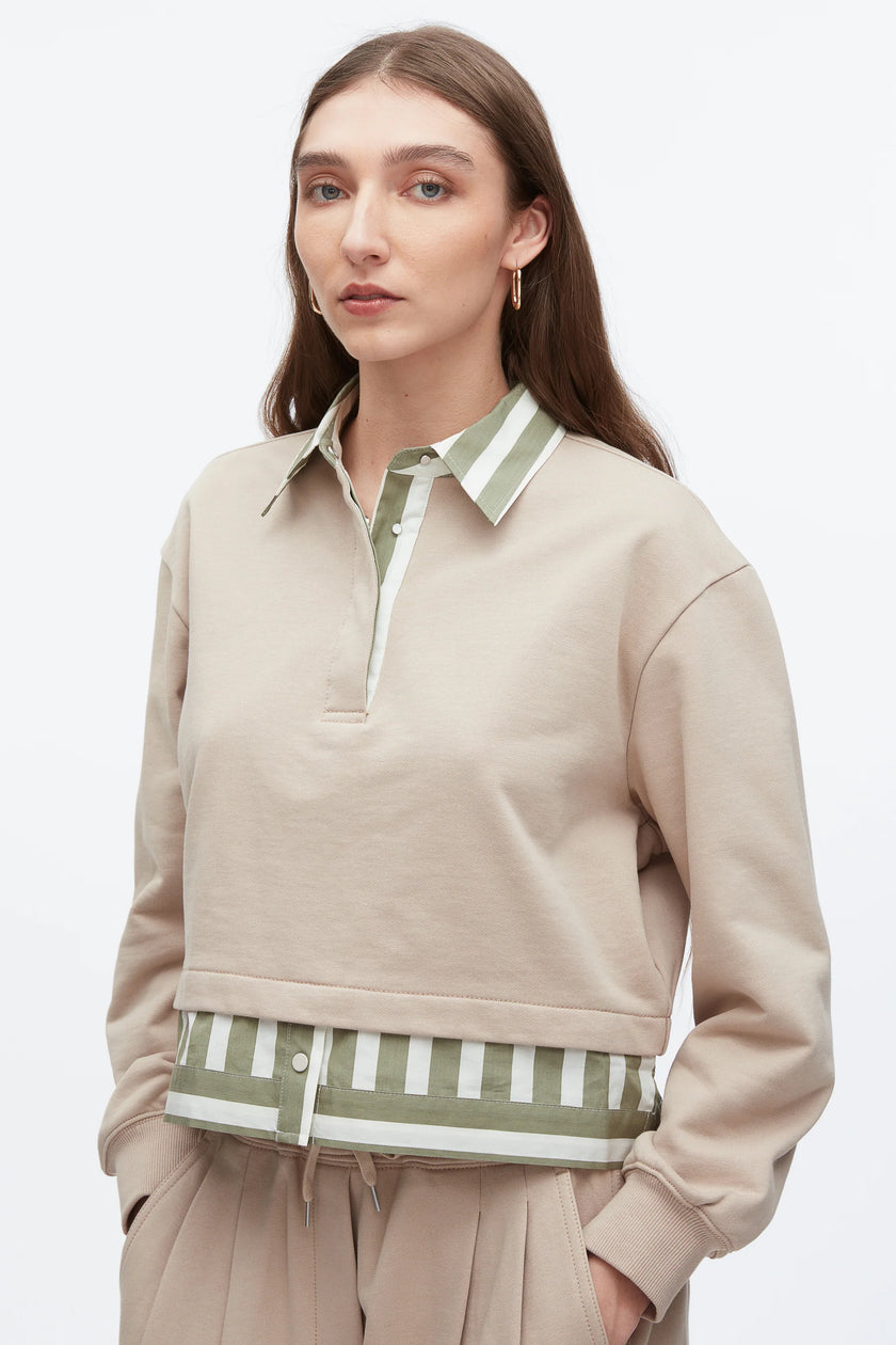 CROPPED POLO WITH STRIPE COMBO