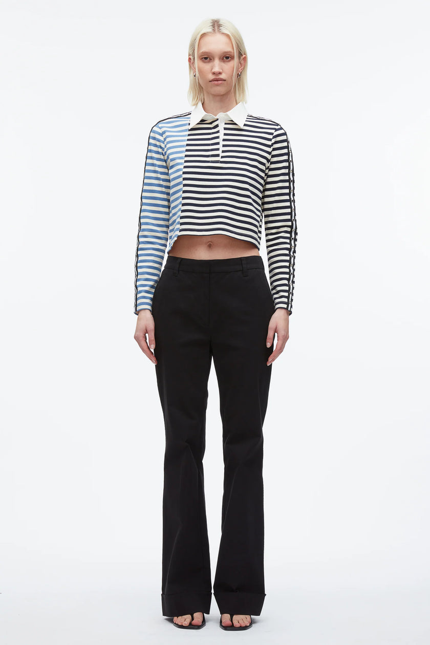 PATCHWORK CROPPED POLO