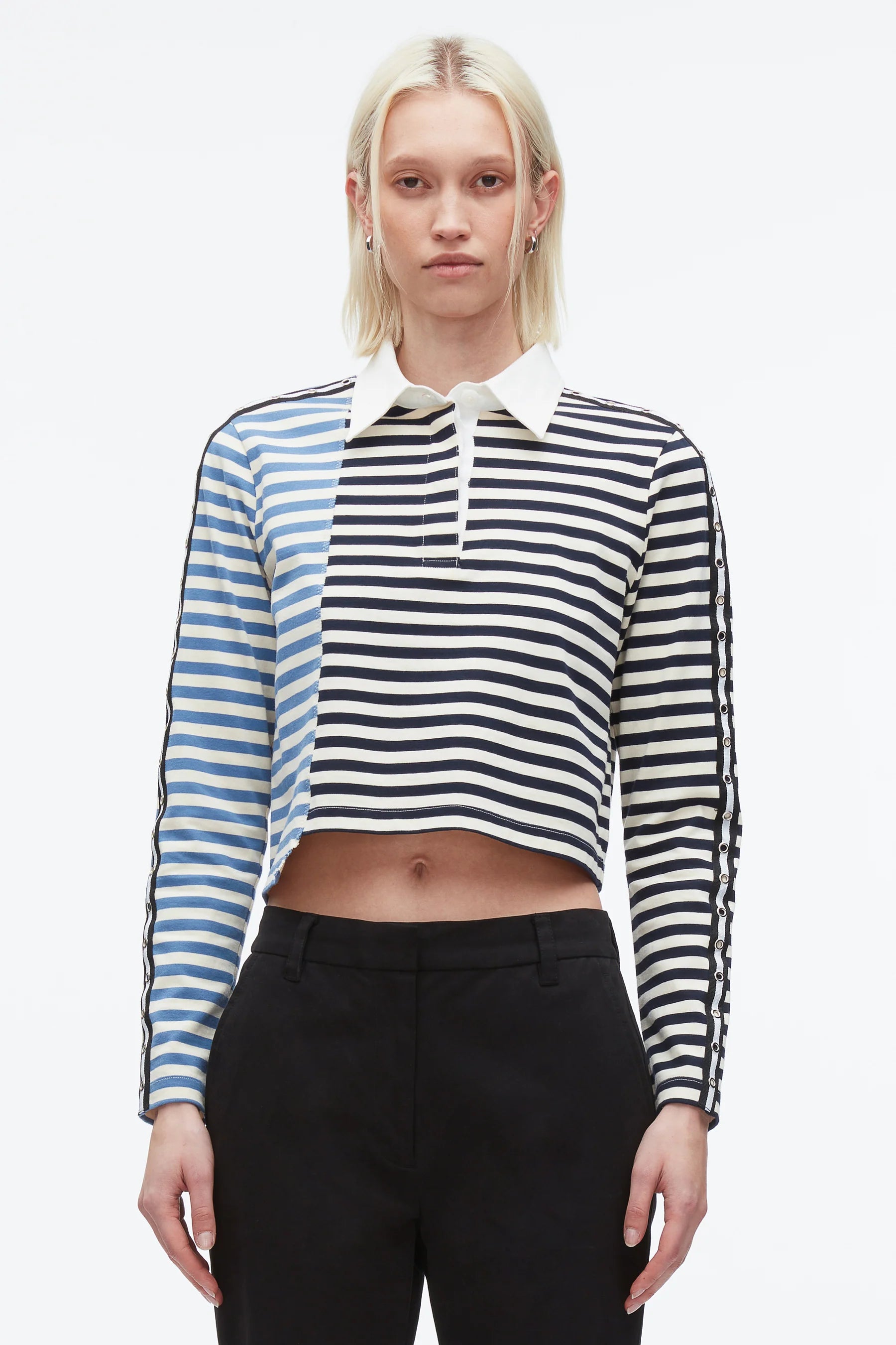 PATCHWORK CROPPED POLO