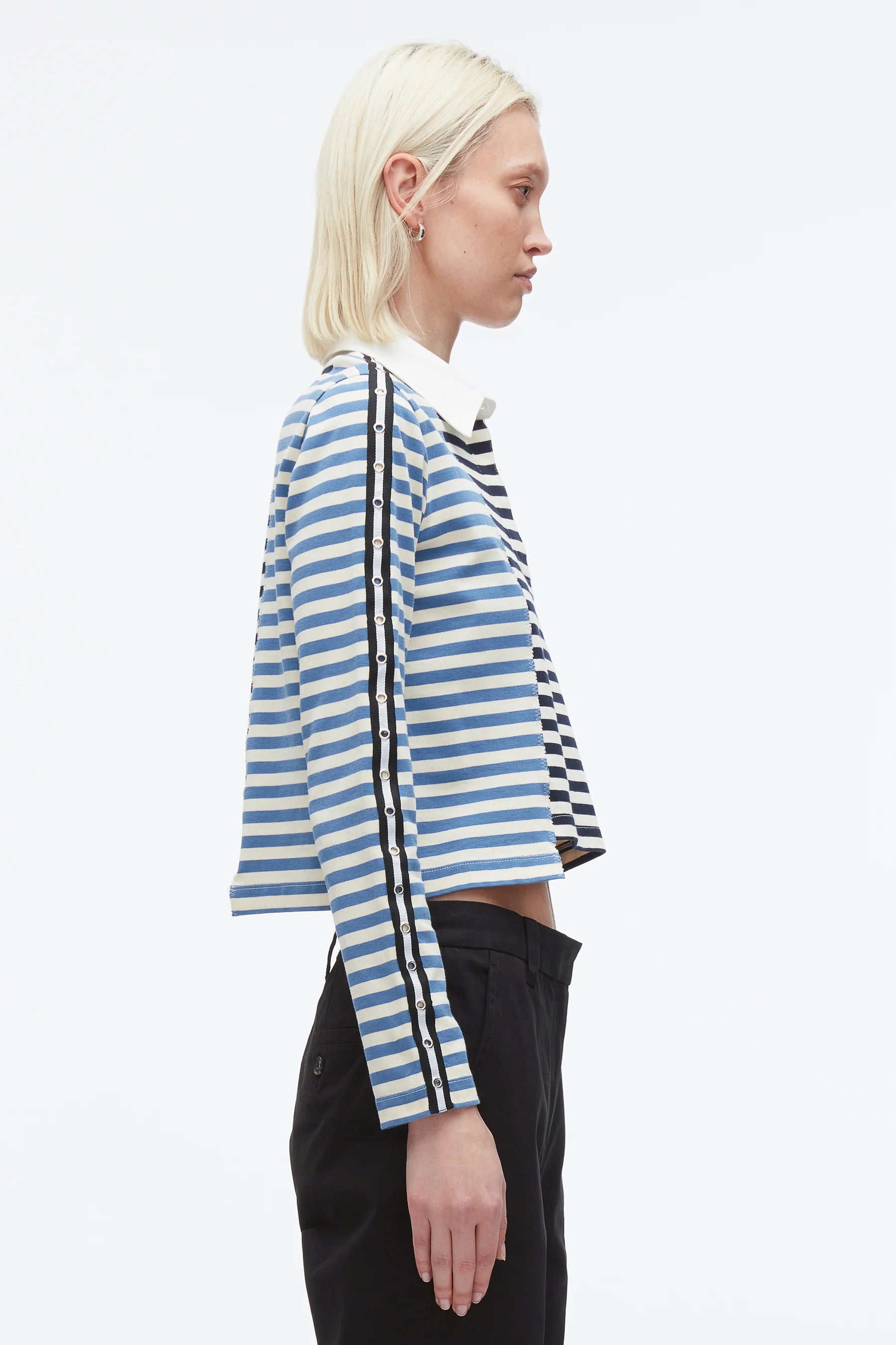 PATCHWORK CROPPED POLO