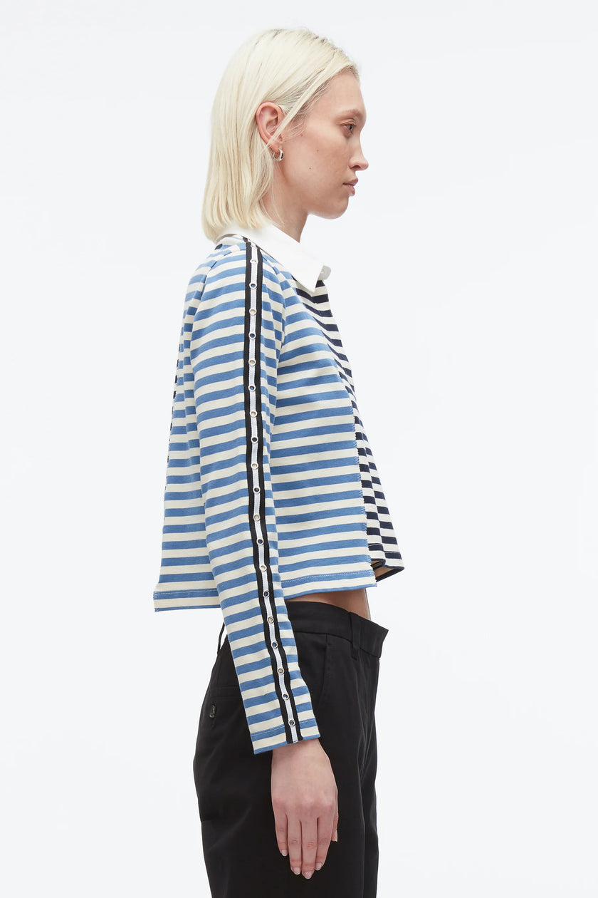 PATCHWORK CROPPED POLO