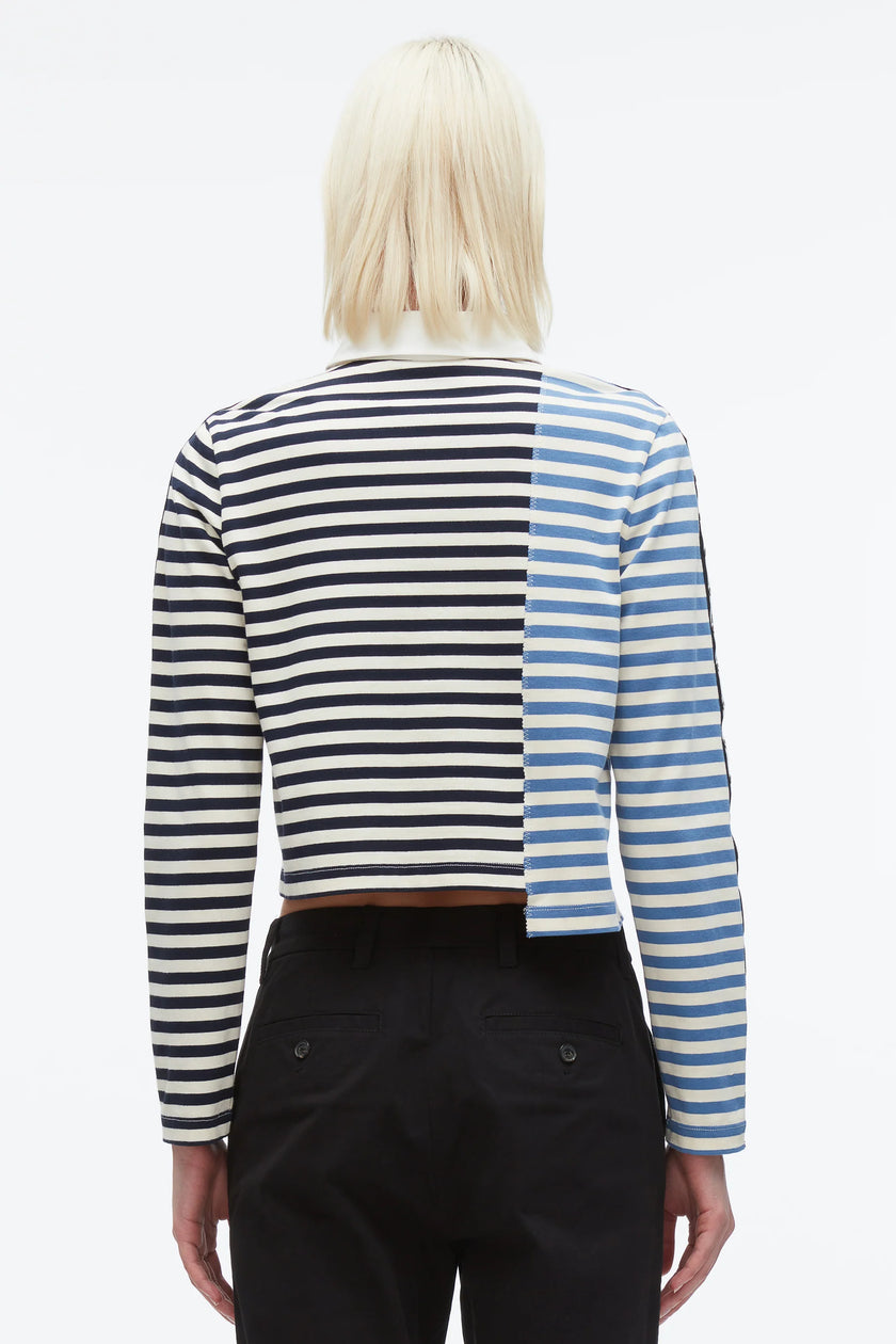 PATCHWORK CROPPED POLO