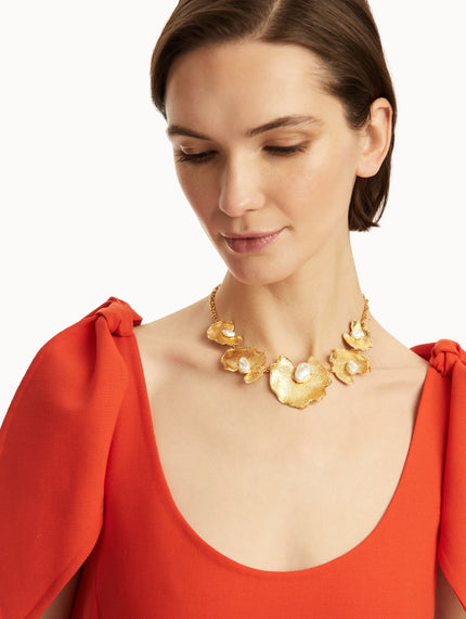 PEARL LILY PAD NECKLACE