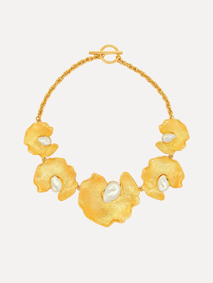 PEARL LILY PAD NECKLACE