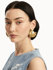 PEARL LILY PAD CLIP ON EARRINGS