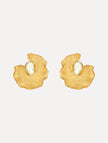 PEARL LILY PAD CLIP ON EARRINGS
