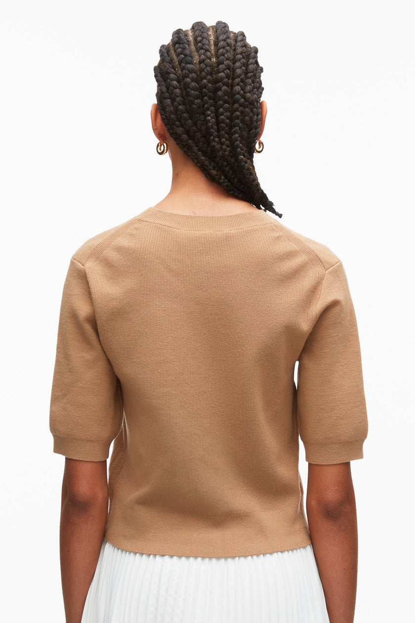 BEADED EMBELLISHMENT KNIT TOP