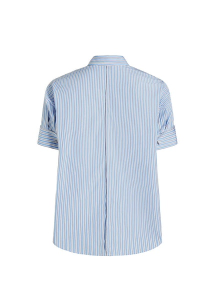 CHARLIE TOP IN PALE BLUE AND WHITE SHRTING