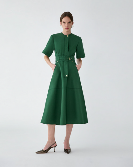 GARBARDINE ALINE MIDI DRESS