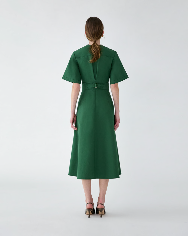 GARBARDINE ALINE MIDI DRESS
