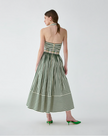 STRIPED HALTERNECK MIDI DRESS