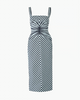 STRIPED PENCIL DRESS WITH RUCHING