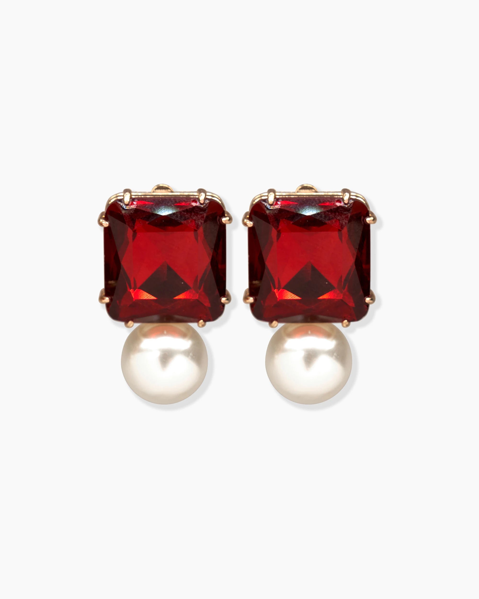 CRYSTAL AND PEARL DROP EARRINGS