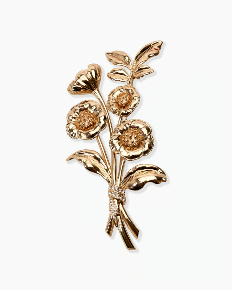 GOLD FLOWER BROOCH