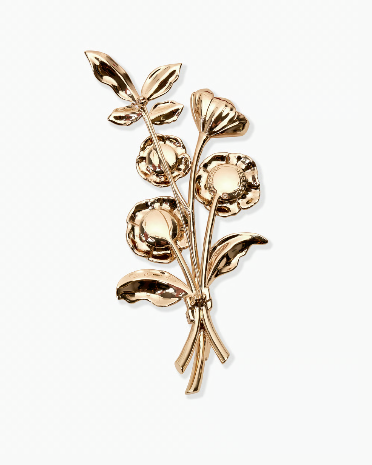 GOLD FLOWER BROOCH