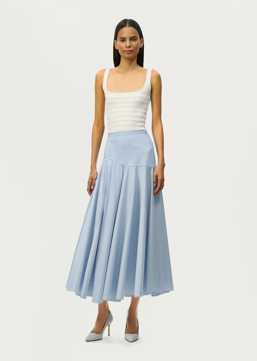 THEA SKIRT IN PALE BLUE AND WHITE