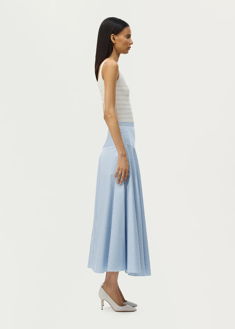 THEA SKIRT IN PALE BLUE AND WHITE