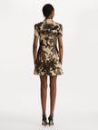 CHINE PALM LEAVES TWEED DRESS