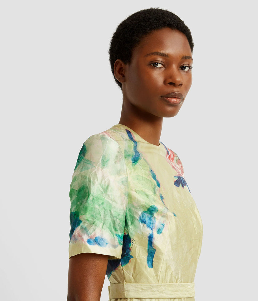 SHORT SLEEVE MIDI DRESS