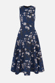 MARA DRESS IN MIDNIGHT MAGNOLIA TAFFETA FAILLE