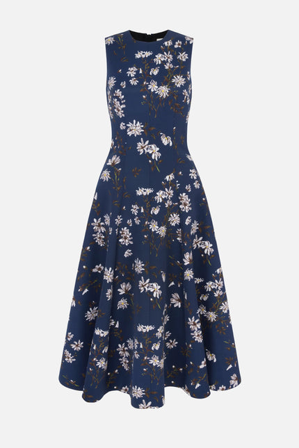 MARA DRESS IN MIDNIGHT MAGNOLIA TAFFETA FAILLE