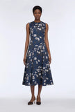 MARA DRESS IN MIDNIGHT MAGNOLIA TAFFETA FAILLE