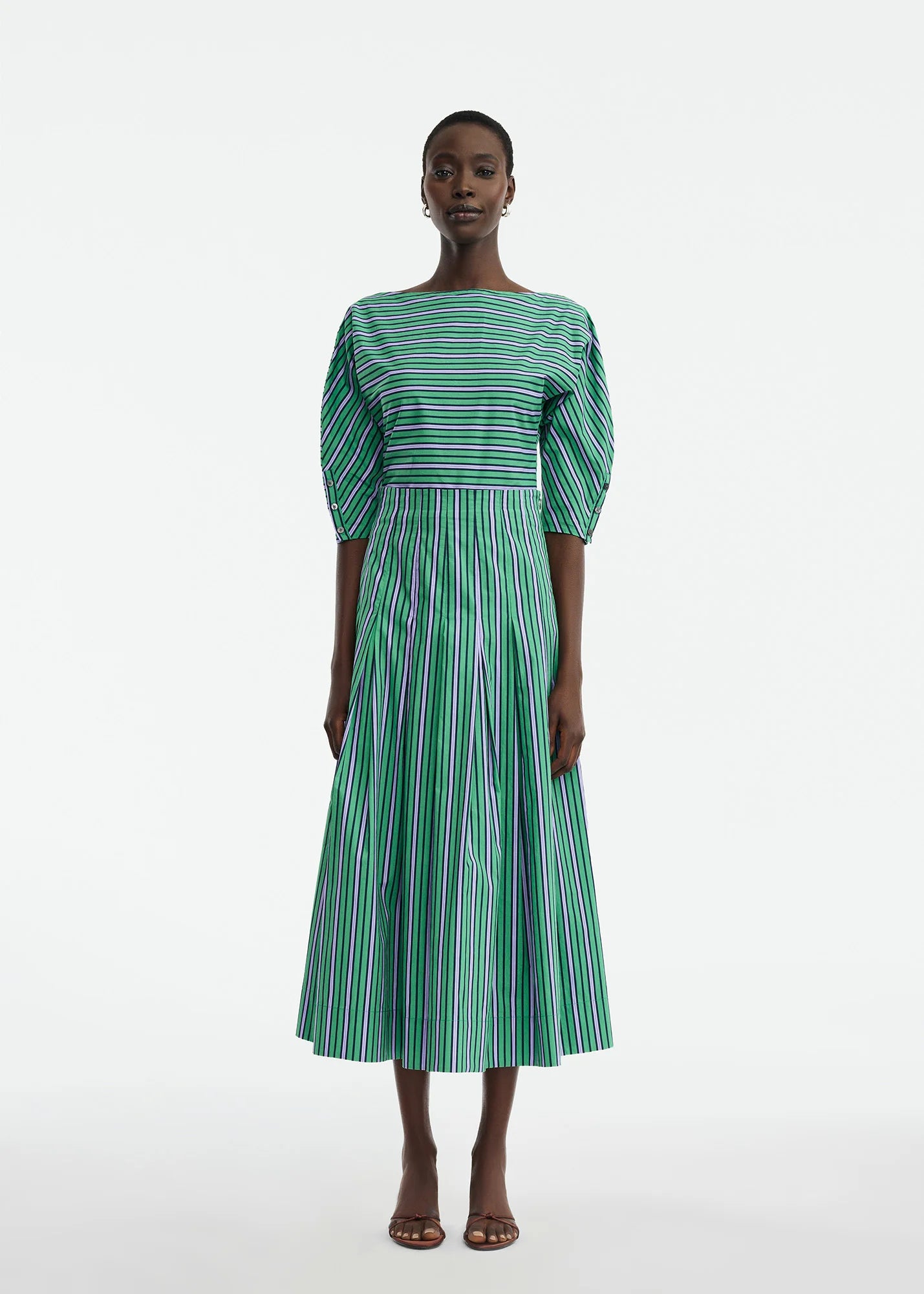 STRIPED COTTON FULL SKIRT