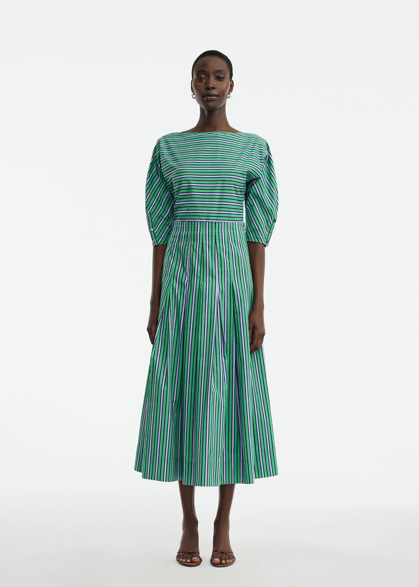 STRIPED COTTON FULL SKIRT