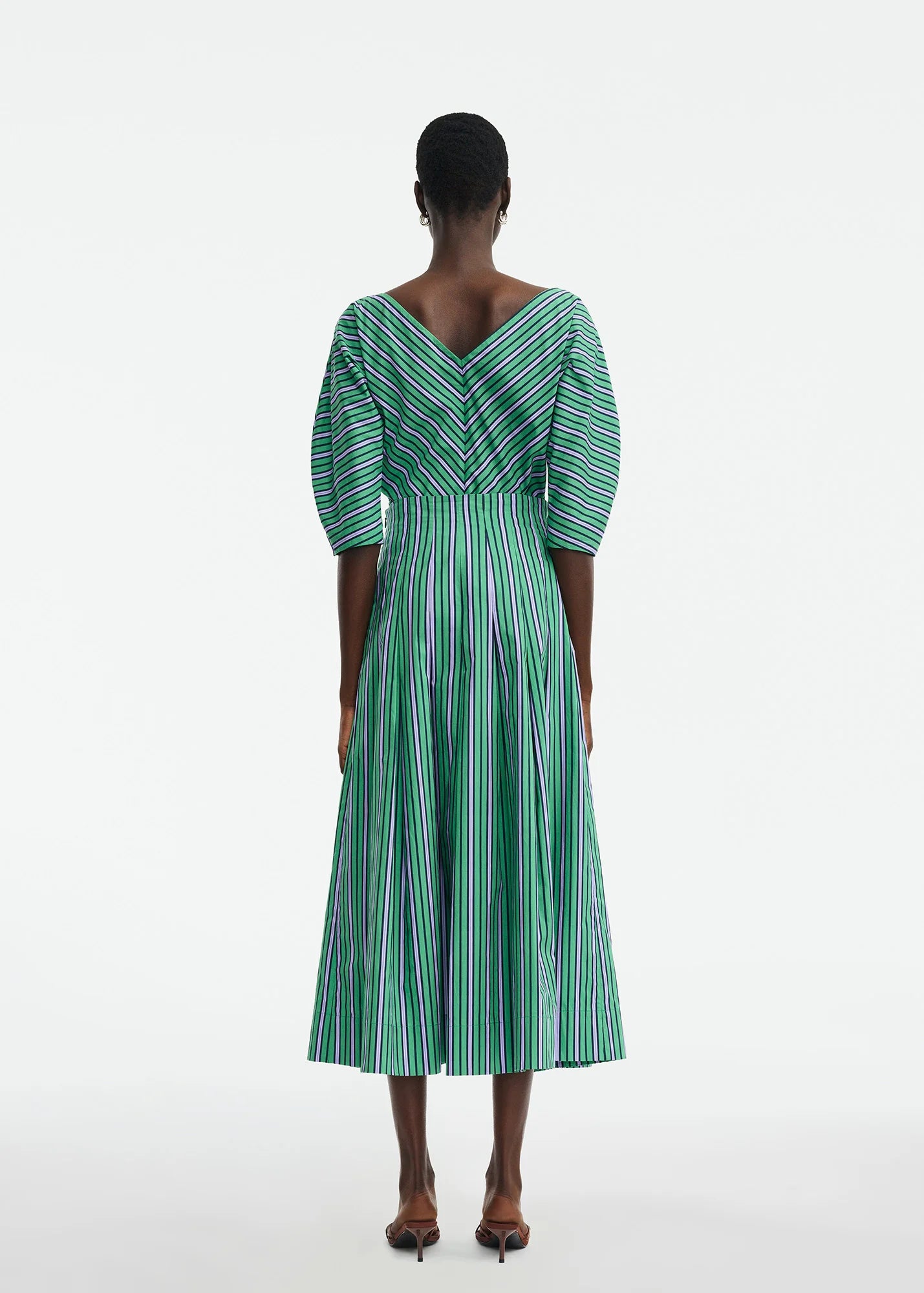 STRIPED COTTON FULL SKIRT